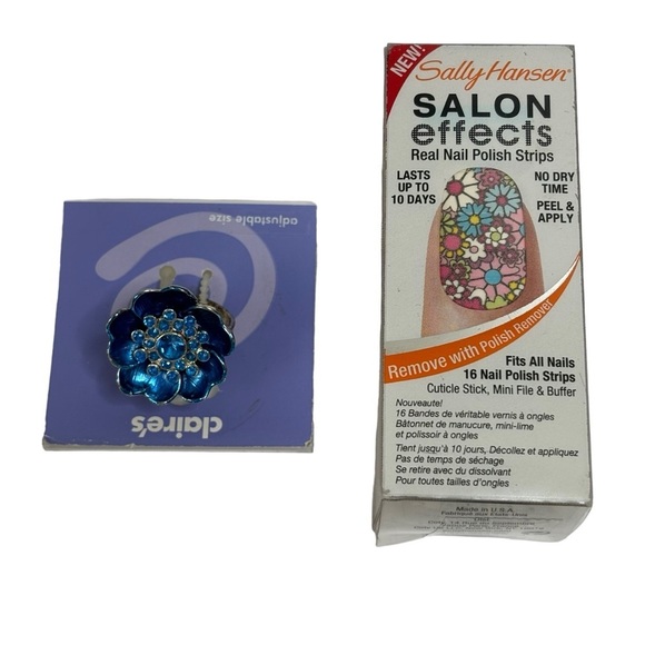 Sally Hansen Salon Effects Real Nail Polish Strips Flower & Claire’s Blue Ring - Picture 4 of 9